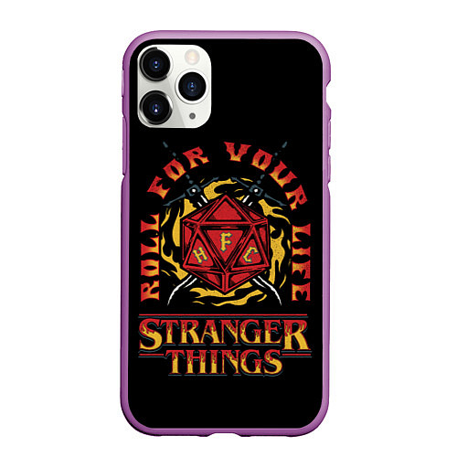 Чехол iPhone 11 Pro матовый HFC STRANGER THINGS / 3D-Фиолетовый – фото 1