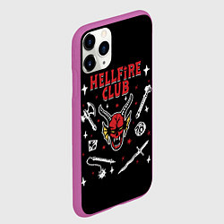 Чехол iPhone 11 Pro матовый HELLFIRE CLUB STRANGER THINGS, цвет: 3D-фиолетовый — фото 2