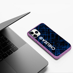 Чехол iPhone 11 Pro матовый Челси footbal club, цвет: 3D-фиолетовый — фото 2