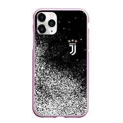 Чехол iPhone 11 Pro матовый Ювентус juventus Белые брызги, цвет: 3D-розовый