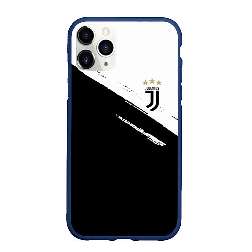 Чехол iPhone 11 Pro матовый Juventus маленькое лого / 3D-Тёмно-синий – фото 1