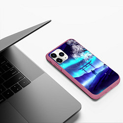 Чехол iPhone 11 Pro матовый Космический Байкер NEW, цвет: 3D-малиновый — фото 2