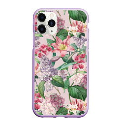 Чехол iPhone 11 Pro матовый Цветы Розовые Лилии и Сирень, цвет: 3D-сиреневый