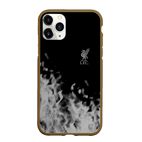 Чехол iPhone 11 Pro матовый Liverpool Серое пламя / 3D-Коричневый – фото 1