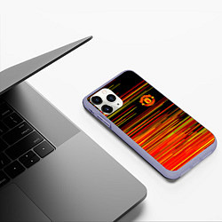 Чехол iPhone 11 Pro матовый Манчестер юнайтед manchester united ФКМЮ, цвет: 3D-светло-сиреневый — фото 2