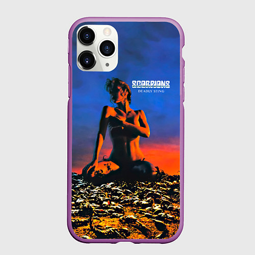 Чехол iPhone 11 Pro матовый Deadly Sting - Scorpions / 3D-Фиолетовый – фото 1