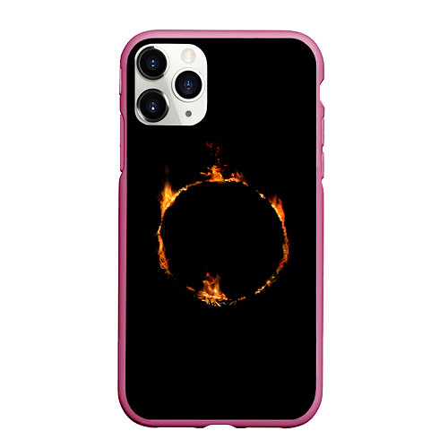 Чехол iPhone 11 Pro матовый Знак тьмы из Dark Souls / 3D-Малиновый – фото 1