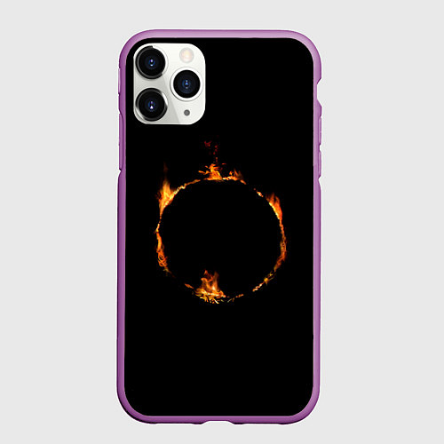 Чехол iPhone 11 Pro матовый Знак тьмы из Dark Souls / 3D-Фиолетовый – фото 1