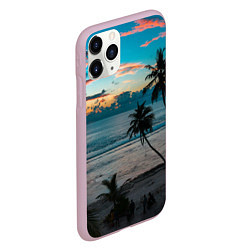 Чехол iPhone 11 Pro матовый Вечерний остров, цвет: 3D-розовый — фото 2