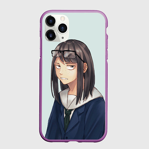 Чехол iPhone 11 Pro матовый Sweet Sayaka Руки прочь от кинокружка / 3D-Фиолетовый – фото 1