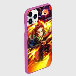 Чехол iPhone 11 Pro матовый Клинок, рассекающий демонов Demon Slayer, цвет: 3D-фиолетовый — фото 2