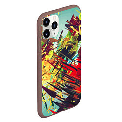 Чехол iPhone 11 Pro матовый Смелые мазки краски Экспрессионизм Bold strokes of, цвет: 3D-коричневый — фото 2