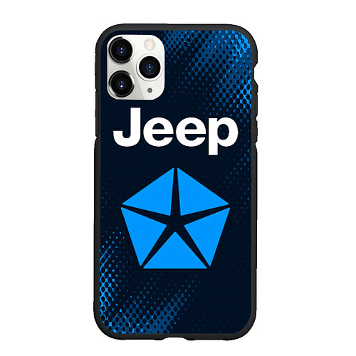 Чехол iPhone 11 Pro матовый JEEP Абстракция / 3D-Черный – фото 1