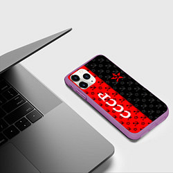 Чехол iPhone 11 Pro матовый СОВЕТСКИЙ СОЮЗ : СЕРП И МОЛОТ : ЗВЕЗДА, цвет: 3D-фиолетовый — фото 2