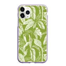 Чехол iPhone 11 Pro матовый Зелёные Тропики Лета, цвет: 3D-светло-сиреневый