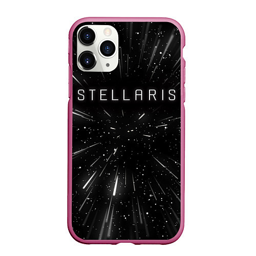 Чехол iPhone 11 Pro матовый Stellaris WARP / 3D-Малиновый – фото 1