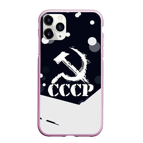 Чехол iPhone 11 Pro матовый Ussr - ссср - серп и молот / 3D-Розовый – фото 1