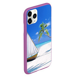 Чехол iPhone 11 Pro матовый Island of hawaii, цвет: 3D-фиолетовый — фото 2