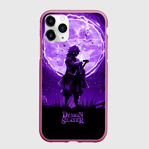 Чехол iPhone 11 Pro матовый КЛИНОК, РАССЕКАЮЩИЙ ДЕМОНОВ ГИЮ ТОМИОКА / 3D-Малиновый – фото 1