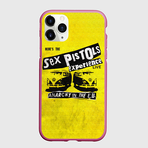 Чехол iPhone 11 Pro матовый Sex Pistols experience LIVE / 3D-Малиновый – фото 1