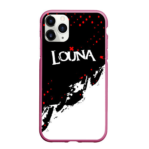 Чехол iPhone 11 Pro матовый Louna band - лоуна / 3D-Малиновый – фото 1