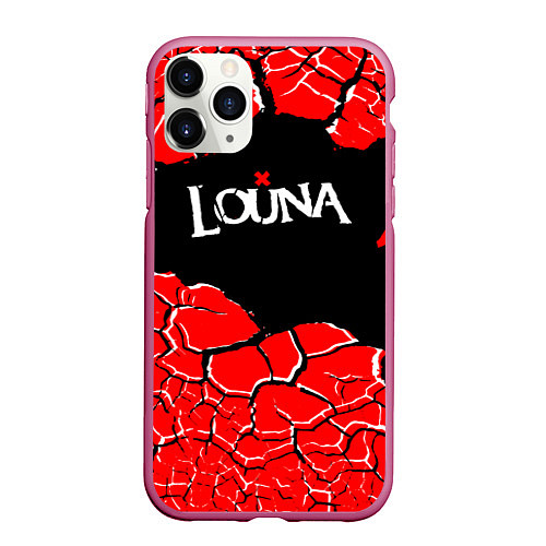 Чехол iPhone 11 Pro матовый Louna band ТРЕЩИНЫ / 3D-Малиновый – фото 1