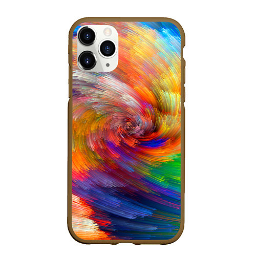 Чехол iPhone 11 Pro матовый MULTICOLORED SWIRLS / 3D-Коричневый – фото 1