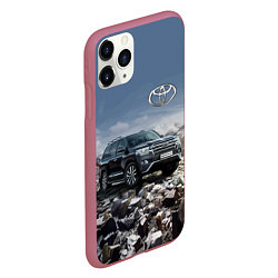 Чехол iPhone 11 Pro матовый Toyota Land Cruiser 200 V8, цвет: 3D-малиновый — фото 2