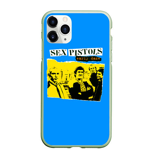 Чехол iPhone 11 Pro матовый Sex Pistols early daze / 3D-Салатовый – фото 1