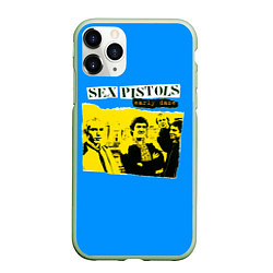 Чехол iPhone 11 Pro матовый Sex Pistols early daze, цвет: 3D-салатовый