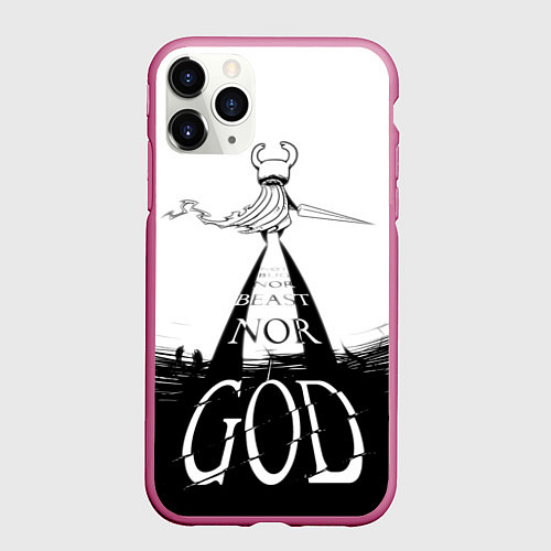 Чехол iPhone 11 Pro матовый Не жук, не зверь, но БОГ Hollow Knight / 3D-Малиновый – фото 1