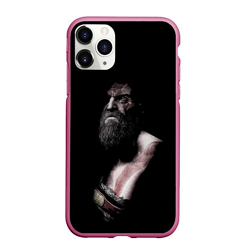 Чехол iPhone 11 Pro матовый Кратос Kratos / 3D-Малиновый – фото 1