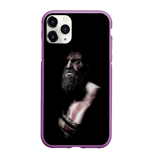 Чехол iPhone 11 Pro матовый Кратос Kratos / 3D-Фиолетовый – фото 1