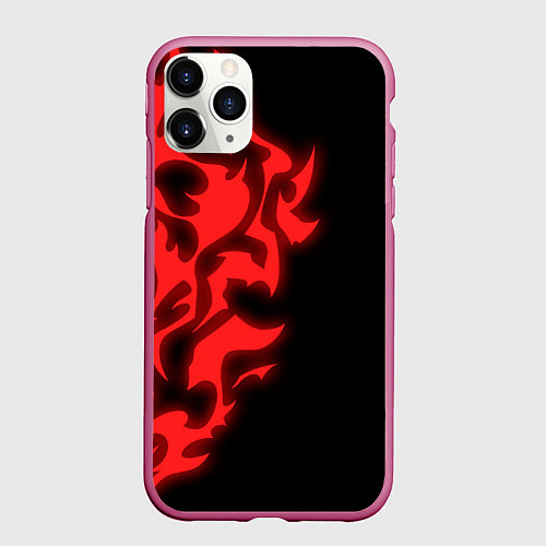 Чехол iPhone 11 Pro матовый КРАСНЫЙ ЩИТ ПРОКЛЯТЫЙ / 3D-Малиновый – фото 1