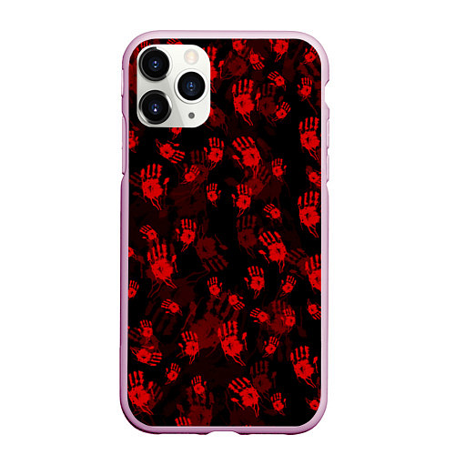 Чехол iPhone 11 Pro матовый Кровавые отпечатки DEATH STRANDING / 3D-Розовый – фото 1