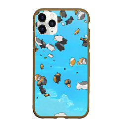 Чехол iPhone 11 Pro матовый Летающие котики Екаи Тетрадь дружбы Нацумэ, цвет: 3D-коричневый