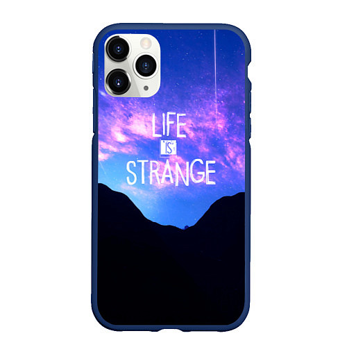 Чехол iPhone 11 Pro матовый Life Is Strange - абстракция / 3D-Тёмно-синий – фото 1