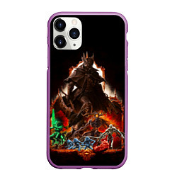 Чехол iPhone 11 Pro матовый BLOODBORNE Экспозиция боссов, цвет: 3D-фиолетовый