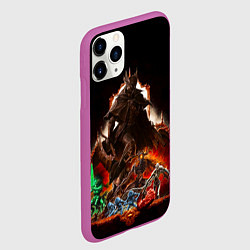 Чехол iPhone 11 Pro матовый BLOODBORNE Экспозиция боссов, цвет: 3D-фиолетовый — фото 2