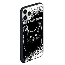 Чехол iPhone 11 Pro матовый Группа Three Days Grace и Рок Кот, цвет: 3D-черный — фото 2