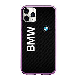 Чехол iPhone 11 Pro матовый Bmw КОРБОНОВЫЕ ПОЛОСЫ, цвет: 3D-фиолетовый