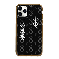 Чехол iPhone 11 Pro матовый Berserk bleck mask манга, цвет: 3D-коричневый
