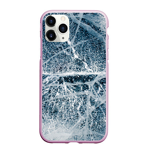 Чехол iPhone 11 Pro матовый Потрескавшийся лед / 3D-Розовый – фото 1