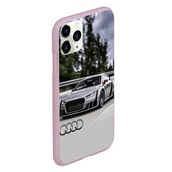 Чехол iPhone 11 Pro матовый Ауди на скоростном шоссе Audi on the expressway, цвет: 3D-розовый — фото 2