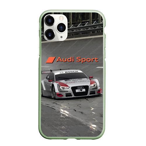 Чехол iPhone 11 Pro матовый Audi Sport Racing Team Short Track Car Racing Авто / 3D-Салатовый – фото 1