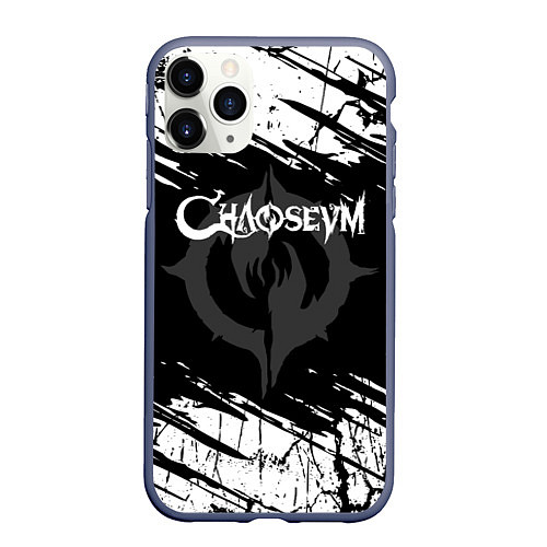 Чехол iPhone 11 Pro матовый Chaoseum Logo Grunge / 3D-Серый – фото 1