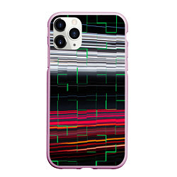 Чехол iPhone 11 Pro матовый Цветная мозаика colored mosaic lines, цвет: 3D-розовый