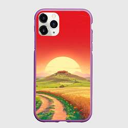 Чехол iPhone 11 Pro матовый Дорога к солнцу, цвет: 3D-фиолетовый