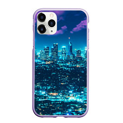Чехол iPhone 11 Pro матовый Вечер в Лос-Анжелесе, цвет: 3D-светло-сиреневый