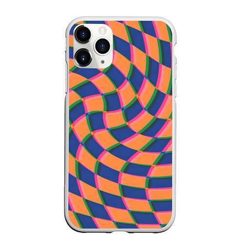 Чехол iPhone 11 Pro матовый Wavy Squares / 3D-Белый – фото 1